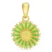 12 mm margriet lichtgroene hanger in verguld sterlingzilver