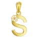letter s hanger in verguld sterlingzilver