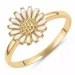 10 mm margriet ring in verguld sterlingzilver