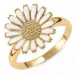 14 mm margriet ring in verguld sterlingzilver