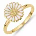 12 mm margriet ring in verguld sterlingzilver