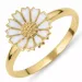 12 mm margriet ring in verguld sterlingzilver