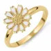 11 mm margriet ring in verguld sterlingzilver