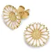 12 mm margriet oorsteker in verguld sterlingzilver - Marie