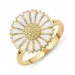 15 mm margriet ring in verguld sterlingzilver - Marie