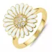 14 mm margriet ring in verguld sterlingzilver