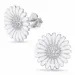14,5 mm margriet oorsteker in gerodineerd zilver - Matilda