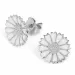 12 mm margriet oorsteker in gerodineerd zilver - Marie