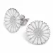 12 mm margriet oorbellen in gerodineerd zilver - Marie