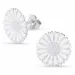15 mm margriet oorbellen in gerodineerd zilver - Marie