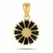 11 mm margriet zwart hanger in verguld sterlingzilver - Marie