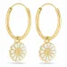 18 mm margriet blauwe creool in verguld zilver - Marie