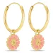 18 mm margriet pink creool in verguld zilver - Marie