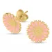 12 mm margriet pink oorbellen in verguld zilver - Marie