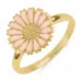 12 mm margriet roze ring in verguld sterlingzilver - Marie