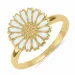 12 mm margriet blauwe ring in verguld sterlingzilver - Marie