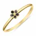 5 mm margriet zwart ring in verguld sterlingzilver - Majse