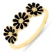 margriet zwart ring in verguld sterlingzilver - Maggie