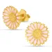 11 - 12 MM margriet pink oorsteker in verguld zilver