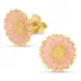 11 - 12 MM margriet pink oorsteker in verguld zilver - Marie