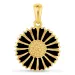 15 mm margriet zwart hanger in verguld sterlingzilver - Marie
