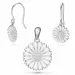 margriet Set met oorbellen en hangers in zilver witte emaille