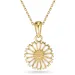 12 mm margriet ketting in verguld sterlingzilver