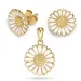 margriet Set met oorbellen en hangers in verguld sterlingzilver witte emaille