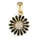 11 mm margriet zwart zirkoon hanger in verguld sterlingzilver - Matilda