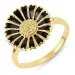 14 mm margriet zwart ring in verguld sterlingzilver - Marie