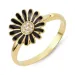 11 mm margriet zwart zirkoon ring in verguld sterlingzilver - Matilda