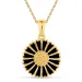 15 mm margriet zwart ketting met hanger in verguld sterlingzilver - Marie