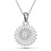 14 mm margriet zirkoon ketting in zilver