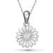 12 mm margriet ketting in zilver - Matilda