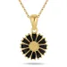11 mm margriet zwart ketting in verguld sterlingzilver - Marie