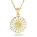15 mm margriet blauwe ketting in verguld sterlingzilver - Marie