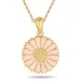 15 mm margriet pink ketting in verguld sterlingzilver - Marie