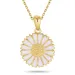 15 mm margriet paarse ketting in verguld sterlingzilver