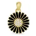 14 mm margriet zwart hanger in verguld sterlingzilver - Marie