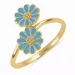 margriet blauwe ring in verguld sterlingzilver - Maggie