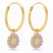 18 mm margriet paarse emaille creool in verguld sterlingzilver - Marie