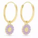 18 mm margriet paarse emaille creool in verguld sterlingzilver - Marie