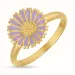 11 mm margriet paarse ring in verguld sterlingzilver - Marie