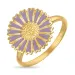 14 mm margriet paarse ring in verguld sterlingzilver - Marie