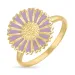 14 mm margriet paarse ring in verguld sterlingzilver - Marie