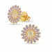 11 mm margriet paarse oorsteker in verguld sterlingzilver - Matilda