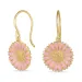 14,5 mm margriet pink oorbellen in verguld zilver - Marie