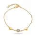 hart margriet paarse armband in verguld sterlingzilver - Maggie