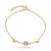 hart margriet paarse armband in verguld sterlingzilver - Maggie