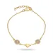 hart margriet paarse armband in verguld sterlingzilver - Maggie